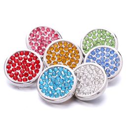 Wholesale Rhinestone 18mm Snap Button Clasp Metal Round charms for Snaps Jewelry Findings suppliers