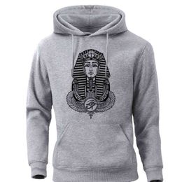 Men Harajuku Streetwear Egyptian Pharaoh Hoodies Brand Sweatshirt Men's Crewneck Tracksuit Autumn Winter Fleece Pullovers Tops H1227