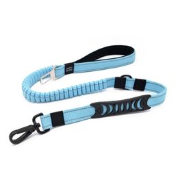 High quality pet supplies dog multi-function elastic traction rope dogleash car seat belt cushioning retractable reflectivenylon 210729