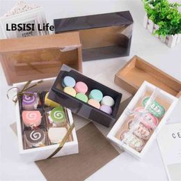 LBSISI Life 10pcs Transparent Lid Baby Show DIY Handmade Cake Package Favour Birthday Party Celebrating Delicious Donuts Gift Box 210402