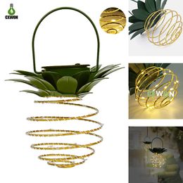 24LEDs Outdoor Solar Light Pineapple Shape Garden Hanging Lamps For Family Decoration Fairy Night lights Waterproof 2pcs/pack