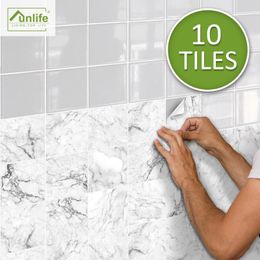 Adesivos de parede Funlife® Brilliant 15x15cm / 20x20cm Telha de mármore de mármore adesivo impermeável backsplash para casa de banho de cozinha casa