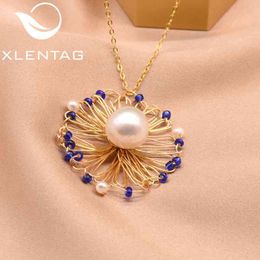 XlentAg Original Natural Fresh Water Baroque Pearl Handmade Pendant Necklace For Women Party Wedding Luxury Fine Jewellery GN0067