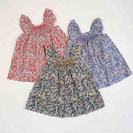 European & America Toddler Kids Girl Dress Baby s Dresses Ins Brand Cotton Summer Linen Clothings Princess Clothes 210429