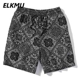 ELKMU Harajuku Streetwear Shorts Bandana Paisley Pattern Fashion Summer Hip Hop Casual Bottoms Elastic Waist HE917 210713