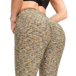 Sexy Jacquard Booty buttocks leggings Woman Push up Fitness pants Workout High waist Sweat leggins Running 211215