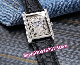 New Fashion Men Silver Rose Automatic mechanical Rome watches Stainless Steel Sapphire Male Black Brown Leather Watch 41mm