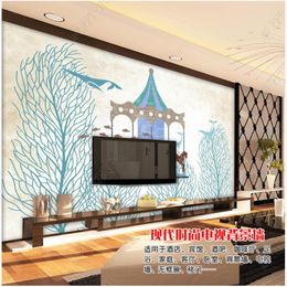 Custom photo wallpapers 3d murals wallpaper Modern Retro nostalgic forest cartoon TV background wall decoration painting