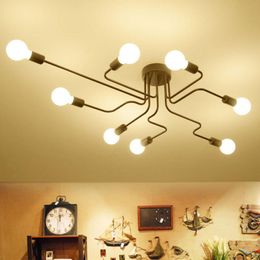 Ceiling Lights Wrought Iron Lamp North And Europe Style Simple Hall Bedroom Living Lamps Study Originality Personality Geometry