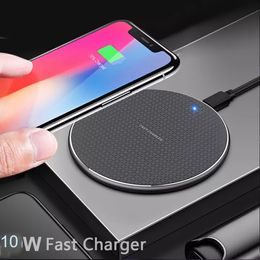 Q25 Ultra-Thin Round Desktop Wireless Charger 10w Fast Charge Portable Charger For Apple Xiaomi Huawei Mobile Phones