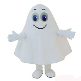 Performance White Ghost Mascot Costume Halloween Christmas Fancy Party Cartoon Character Outfit Suit Adult Women Men Dress Carnival Unisex Adults