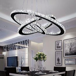 Pendant Lamps Crystal Ceiling Chandelier Lighting 3 Rings Led Pending Lamp Lustre Modern