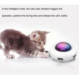Cat Toys Electric Turntable Pet Toy Self-hi Feather Flying Cleaning Hair Saucer Stick Automatic Gravity U J9d5
