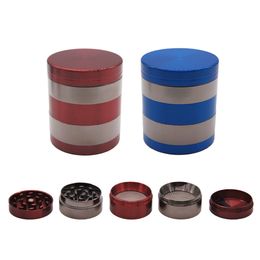 Drum Type Smoke Grinder 40MM 5 Layer Metal Zinc Alloy Tobacco Mills Available Crusher Flat ZYY872