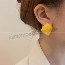 Exaggerated Irregular Geometric Metal Stud Earrings Candy Color Statement Earrings for Girl Women Fashion Jewelry