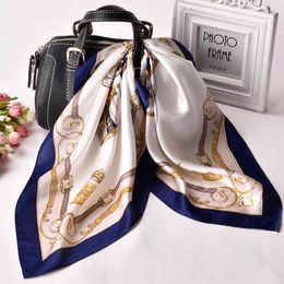 2021 Neckerchief 53x53cm Hangzhou Kerchief Wraps for Ladies Printed Bandana 100% Real Silk Square Neck Scarf