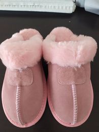 Winter Men Women Children Cotton Slippers Boots High Quality Men's women's Kids Genuine Cow-split Leather Indoor Casual Slipper