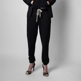 Letter Printed Women's Cotton Fleece Long Pants Autumn Casual Drawstring Elastic Waist Ladies Sweatpants Female Trousers 211216