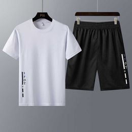 Men's Sportswear Clothing Summer Men's Suit Sports Suit Short-sleeved T-shirt Shorts Tracksuit Men Sweat Pants Ropa De Hombre Y0831