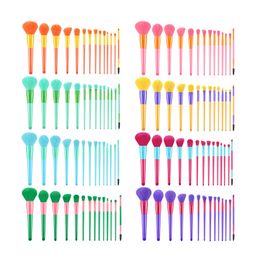 14pcs/lot Candy Color Makeup Brush Set Eyeshadow Eyelash Foundation Synthetic Fiber Cosmetic Brushes Kit