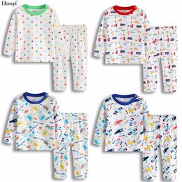 Baby Boys Pyjamas Clothes Suit 100% Cotton Fashion Children Sleepwear Top Quality Newborn T-Shirt Pant Set 0 1 2 Year 210413