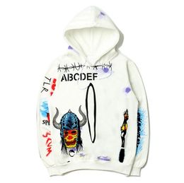 Hoodie Graffiti Men Stylist Hoodies Sweatshirts19ss High Quality Black White Couples Designer Sweatshirt Size M-2XL