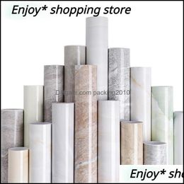 Décor Home & Garden Wallpapers Pvc Furniture Stickers Thick Marble Wallpaper Waterproof Self Adhesive Film Contact Drop Delivery 2021 1Ou8N