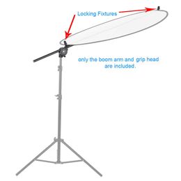 Holder Stand Photo Studio Photography Reflector Diffuser Boom Arm Support with Clip Extendable Bracket Swivel Grip Head Clamp