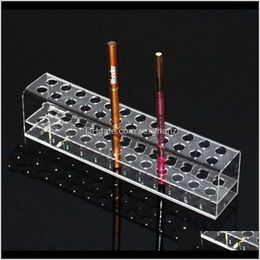 Pouches, Bags Packaging & Drop Delivery 2021 Transparent 24 Hole Acrylic Cosmetic Jewelry Box Eyebrow Pencil Protector Makeup Brush Display S