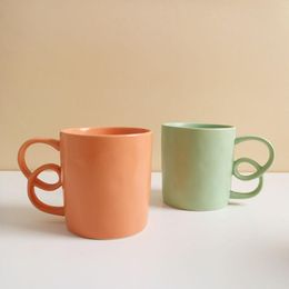 Mugs Ceramic Coffee Mug Tumbler Tea Milk Water Cup Home Office Drinkware Cute Creative Handle Gift Cups 400ml