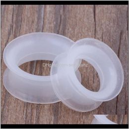 Plugs & Tunnels Drop Delivery 2021 Clear Double Flare Sile Flesh Tunnel Ear Plug Body Jewelry Piercing E9A1L
