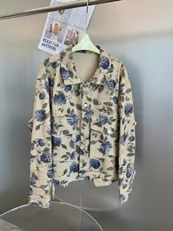 Women's Two Piece Pants 2021 Vintage Fashion Women Flower Prints Denim Jacket Coat With Casual Suits Sets Ddxgz2 8.24
