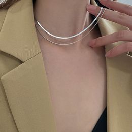 Women Neck Chain Silver Colour Choker Necklace On The Neck Double Layer Pendant Jewellery 2021 Chocker Collar For Girl Checker