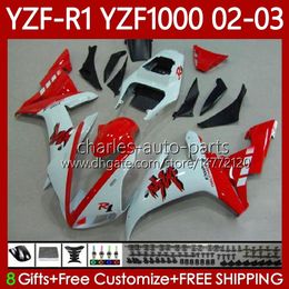 Motorcycle Fairings For YAMAHA YZF R 1 1000 CC YZF-R1 YZFR1 02 03 00 01 Body 90No.53 YZF1000 YZF R1 1000CC 2002 2003 2000 2001 YZF-1000 2000-2003 OEM Bodywork Metallic red