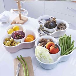 Pot Drain Basket Double-layer Household Plastic Wash Basin Round Fruit Tray Drip Seafood Vegetable Platter 210423