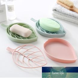 1pc Creative Plastic Household Soap Box Bathroom Shower Leaf Shape Soap Dishes Storage Plate Tray Holder Container Case