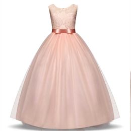 Lace Girl Dress For Wedding Girl Party Wear Plus Size Little Lady Evening Prom Gown Teenage Girl Kid Clothes Children's Clothing Q0716