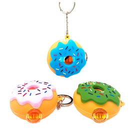 Halloween Donut Shape Silicone Portable Pipe Smoking Accessories Doughnuts Silica Gel Doughnut Hand Pipes Oil Burner Dab Rigs For Tobacco SP304