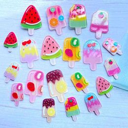 flat back resin decorations Canada - 20 50Pcs Mini Lovely Mixed Ice Cream Flat Back Resin Art Supply Decoration Charm Craft Hair Bow Accessories H78 Y211112