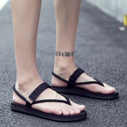 Hochwertige Sommersandalen für Herren, Strand-Flip-Flops, schwarz, braun, grau, modisch, lässig, für Spaziergänge im Freien