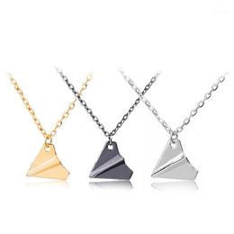 Chains Necklace Vintage Paper Aeroplane Pendant For Women Clavicle Birthday Jewellery Accessories Party Gift Collier Femme