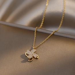 Pendant Necklaces ZDMXJL Arrival Rotatable Windmill Necklace For Women Cubic Zirconia Charm Crystal Choker Fashion Jewellery