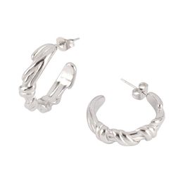 Hoop & Huggie Fashion Distortion Interweave Twist Punk Earrings Stainless Steel Casting Circle Geometric For Women Party Jewelry