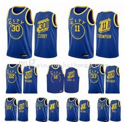 Men Jersey Goldenr Stater Warriorsr Stephen Klay Curry Thompson James Wiseman James Wiseman Kelly Oubre Jr. Blue City Basketball Jerseys