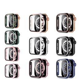 Tempered Glass Case Screen Protector Coverage Bumper Cases Cover for Apple Watch Iwatch Series 3 2 44mm 40mm Series6 SE 5 4 38/42mm
