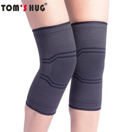 Elbow & Knee Pads 1 Pair Sports Sleeve Support Protect Kneepad Tom's Hug Brand Running Cycling Gym Braces Elastic Pad Warm Grey Black