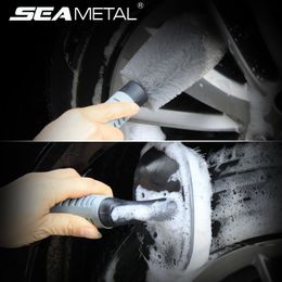 Car Cleaning Brush Universal Wet and Dry for Auto Wheel Tyre Rim Brush Wash Tools Car Hub Tyre Cleaner Brushes Auto Accessories 210329