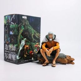 12cm One Piece Anime Figure Creator X Silvers Rayleigh Action Figure Luffy Master Rayleigh Figure Luffy Eat Meat Figurine Toys X0526