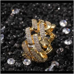 Band Drop Delivery 2021 Mens Hip Hop Ring Jewellery Iced Out Gold Plated Fashion Sier Rings Nfy47