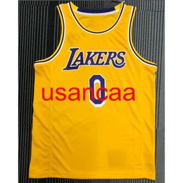 All embroidery 8 styles 0# Westbrook 2021 season retro yellow basketball jersey Customize men's women youth add any number name XS-5XL 6XL Vest